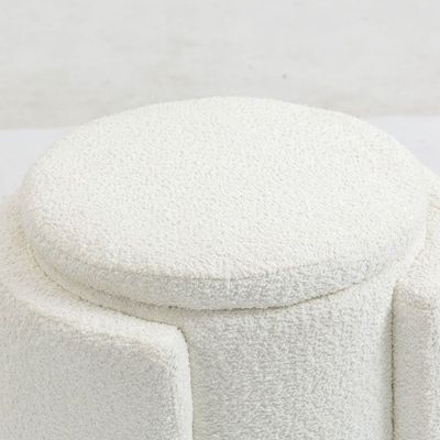 Bergman Fabric Storage Ottoman - White - With 2-Year Warranty